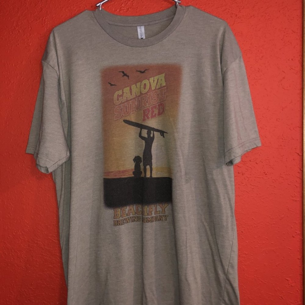 Beachfly Brewing Company Canova Sunrise Red Tshirt
